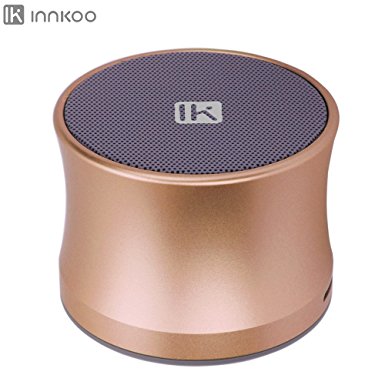 InnKoo KS01 Portable Mini Bluetooth Speaker Wireless Subwoofer 3D Surround Stereo Boombox Loudspeaker Box with Aluminum Shell Long Battery Life Build-in Microphone Support Hands-free Function (Coffee)