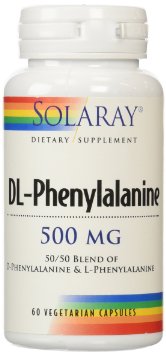 Solaray DL-Phenylalanine Free Form Vegetarian Capsules 500 mg 60 Count