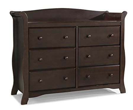 Stork Craft Avalon 6 Drawer Universal Dresser, Espresso