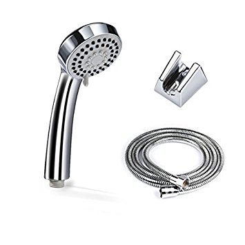 Blusmart High Pressure Handheld Shower Head Handset and Hose with 3 Sprays Chrome Universal Fitting