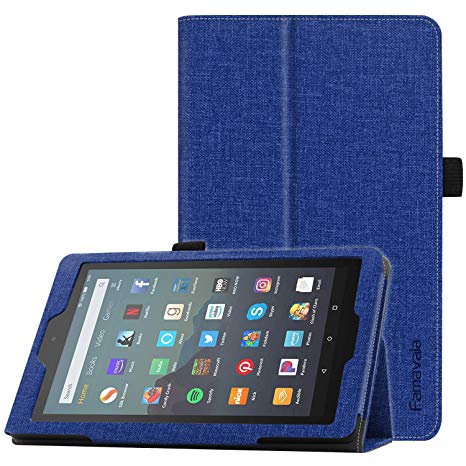 Famavala Folio Case Cover Compatible with All-New 7" Fire 7 Tablet [9th Generation, 2019 Release] (ZBlue)