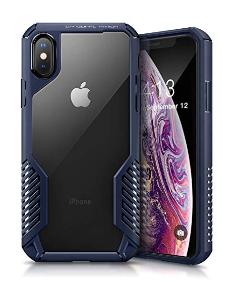 MOBOSI Vanguard Armor Designed for iPhone X Case/iPhone XS Case,Full Body Rugged Cell Phone Cases, Heavy Duty Military Grade Shockproof Drop Protection Cover for 10x/10xs 5.8 Inch 2017/2018(Navy Blue)