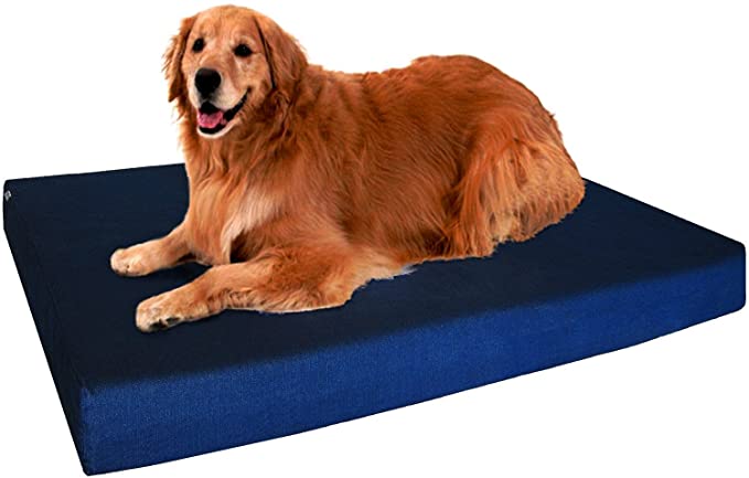 Dogbed4less Extra Large Orthopedic Memory Foam Dog Bed, Waterproof Liner, Extra Pet Bed Cover, 40X35X4 Inch