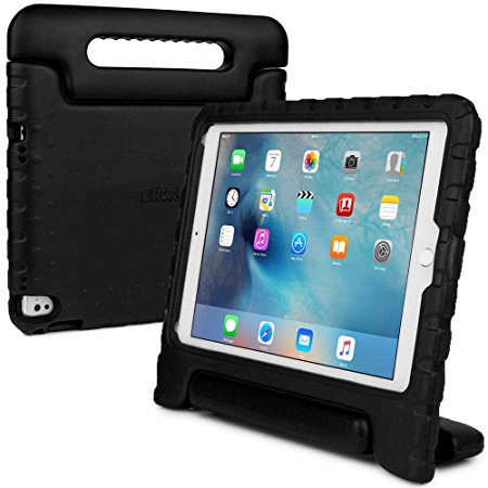 Apple iPad Pro 9.7 / iPad Air 2 kids case, [2-in-1 Bulky Handle: Carry & Stand] COOPER DYNAMO Rugged Heavy Duty Children’s Cover   Handle, Stand & Screen Protector - Boys Girls Elderly (Black)