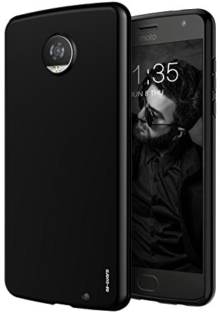 Moto Z2 Play Case, As-Guard Ultra [Slim Thin] Flexible TPU Gel Rubber Soft Skin Silicone Protective Case Cover For Motorola Moto Z2 Play (Black)