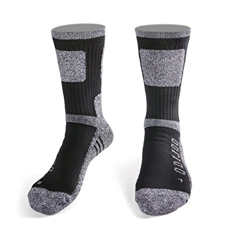 Black and Gray Mens Walking Sock Sportswear Cushioned Padding Design