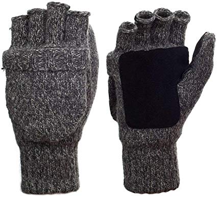 Elansun Unisex Mittens for Men Women Convertible Fleece Gloves Winter Outdoor