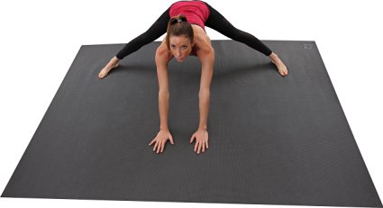 The Largest Yoga Mat Available. 8 Feet Wide x 6 Feet Long x 6mm Thick. Ideal For Home Gyms and Home Yoga Studios. Made From The Highest Grade Premium Non-Toxic Materials Using The Most Environmentally Responsible Manufacturing Techniques Available. Designed for Home-based Yoga, Stretching, Meditation, Calisthenics, or Floor Work Without Shoes. Also Works Well With The Square36 8 x 6 Cardio Black Label Mat. The Biggest Yoga Mat Available on The Market.