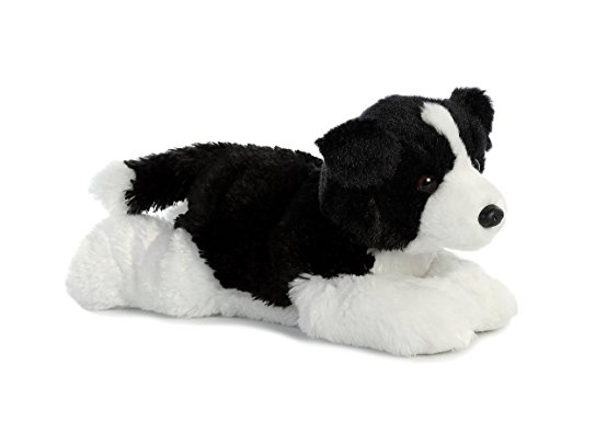 Boder Collie Dog 12" Flopsie Stuffed Animal