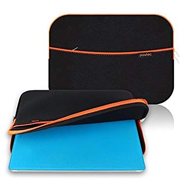 Pawtec Neoprene Sleeve Protective Storage Carrying Case for Microsoft Surface Pro 6 / Surface Pro 5 / Surface Pro 4 / Surface Pro 3 - Extra Storage Pocket for Accessories and Wall Charger (Black)