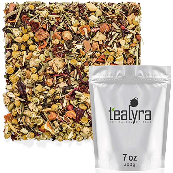 Tealyra - Healthy Edge - Immunity Booster - Detox - Weight Loss - Herbal Loose Leaf Tea Blend - Pu-Erh - Mate - Oolong Tea - Caffeine Level Low - All Natural Ingredients - 200g (7-ounce)