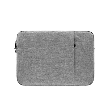 RAINYEAR 13 Inch Laptop Sleeve Nylon Waterproof Computer Case Padded Carrying Bag Polyester Cover For 13-13.3 MacBook Air Pro Ultrabook Chromebook Notebook of Dell/HP/Lenovo/ThinkPad/Asus(Light Gray)