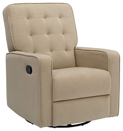 Delta Children Gavin Nursery Glider Swivel Recliner Featuring LiveSmart Fabric by Culp, Sisal