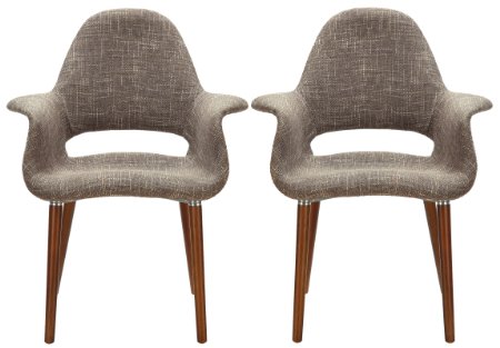Poly and Bark Organic Armchair Taupe Set of 2