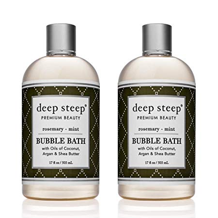 Deep Steep Bubble Bath, 17 Ounce (Pack of 2) (Rosemary Mint)