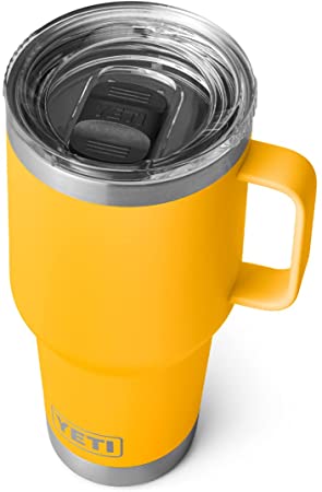 YETI Rambler 30 oz Travel Mug, Stainless Steel, Vacuum Insulated with Stronghold Lid, Alpine Yellow