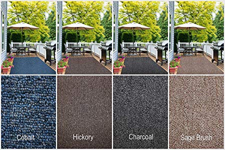 Indoor - Outdoor Area Rug Runners. Great Solution for Covering Decks, Balconies, Patios, etc. Multiple Colors (4' x 14', Hickory)