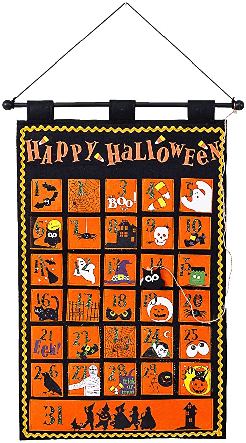One Hundred 80 Degrees Halloween Count Down Calendar Wall Hanging