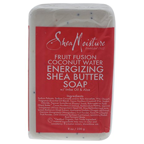 Shea Moisture Fruit Fusion Coconut Water Energizing Shea Butter Soap, 8 Ounce