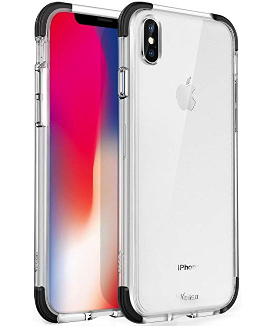 For iPhone X Case,Clear Anti-Scratch Shock Absorption Cover Case for iPhone X