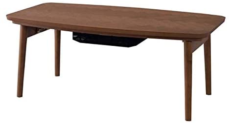 AZUMAYA KT-111 Folding Legs Kotatsu Heater Table, W36.0 x D20.0 x H14.5 Inches, Natural Wooden Material, Home and Living, Herringbone Pattern Table Top Brown Color