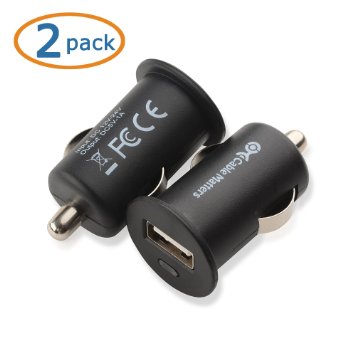 Cable Matters (2-Pack) 5W/1A Mini USB Car Charger in Black