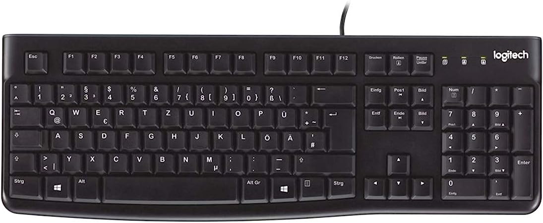 Logitech K120 Wired Keyboard for Windows, QWERTY Italian Layout - Black