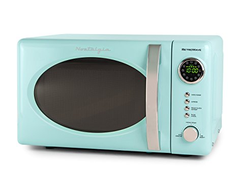 Nostalgia RMO7AQ Retro 0.7 Cubic Foot Microwave Oven – Aqua Blue