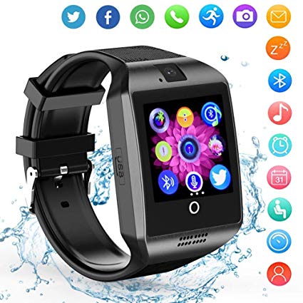 Smartwatch Sim Card Camera for Men Women Kids - Bluetooth Smart Watches Android Cell Phone Watch Card SD with Pedometer Music Player (Sliver)