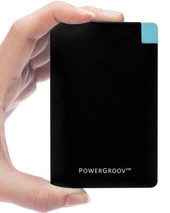 PowerGroov Power Bank 2500mAh Portable External Battery Pack Charger Built-in Micro USB for Android Phones & Apple iPhone. Ultra Slim & Lightweight, Fits Even Your Pocket or Wallet (Black)