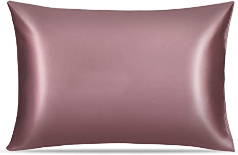 Winjoy 25 Momme Silk Pillowcase, Both Sides 100% Natural Mulberry Silk Pillow Covers Cases Queen Size for Hair and Skin with Hidden Zipper, 1PC, Mauve