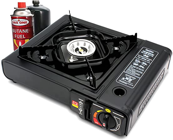 LVYUAN New Dual Fuel Propane or Butane Stove, Portable Camping and Backpacking 8,500 BTU Gas Stove Burner with Carrying Case