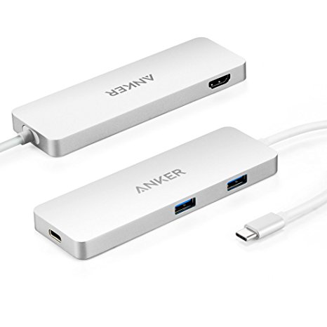 Anker Premium USB Type-C Hub with HDMI and Power Delivery, 2 SuperSpeed USB 3.1 Gen 1 Ports, 1 HDMI Port, and 1 USB Type-C Input Charging Port with PD Specification, for the new MacBook and ChromeBook Pixel