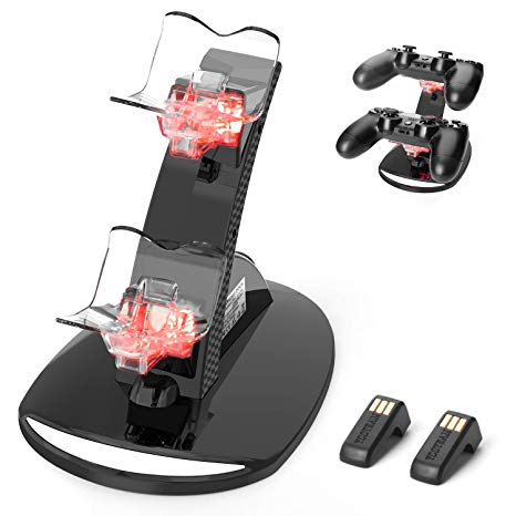 PS4 Controller Charger, PS4 Controller charging Station Wireless Charger with USB Charging Cable【Advanced Version】, PS4 Controller Charging Dock for PS4/PS4 Pro /PS4 Slim Controller