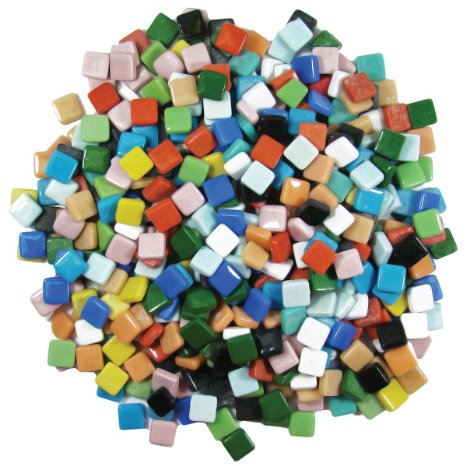 Jennifer's Mosaics 3/8-Inch Classico Mosaic Tiles Color Variety, Assorted Colors,  3-Pound