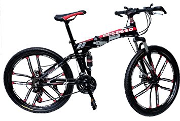 26-inch Foldable Aluminum Alloy Frame Road Bycicle Mountain Bike Magnesium Alloy Integrated 10 Spoke Wheels 21 Speeds