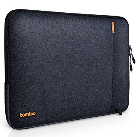 Tomtoc 12 Inch New MacBook Sleeve Shockproof Fabric Laptop Tablet Protective Bag, Spill-Resistant, Black Blue