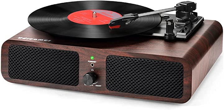 Record Player Turntable Bluetooth Vintage 3-Speed LP Vinyl Player with Built-in Stereo Speakers USB Phonograph for Records Portable Retro Style