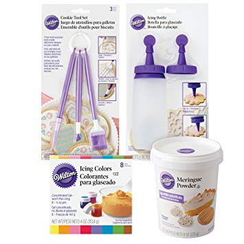 Wilton Sugar Cookie Decorating Kit, 15-Piece - Tool Set, Meringue Powder, Icing Colors, and Decorating Bottle