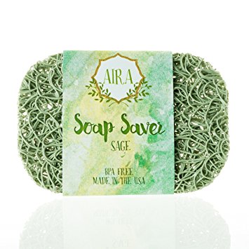 Aira Soap Saver. BPA Free Soap Lift Recyclable Soap Dish Bathroom Accessory for the Tub, Shower, Counter. Made in the USA (Sage)