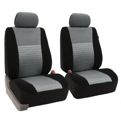 FH Group FB060GRAY102 Gray Deluxe 3D Air Mesh Front Seat Cover, Set of 2 (Airbag Compatible)