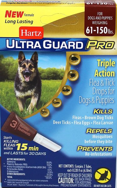 Hartz Ultra Guard Pro Drops For Dogs Over 60 lbs-3 Pack