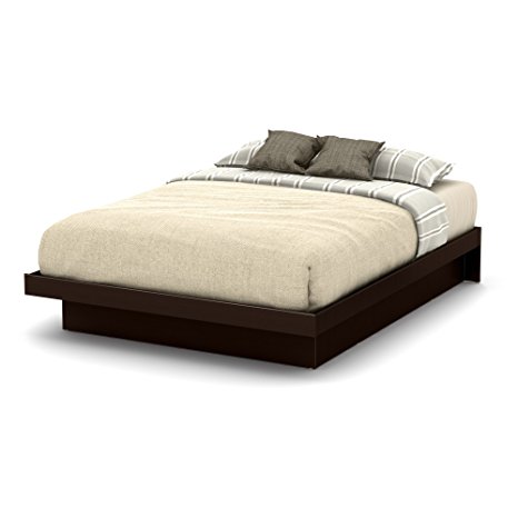 South Shore 60'' Basic Platform Bed with Moldings, Queen, Chocolate