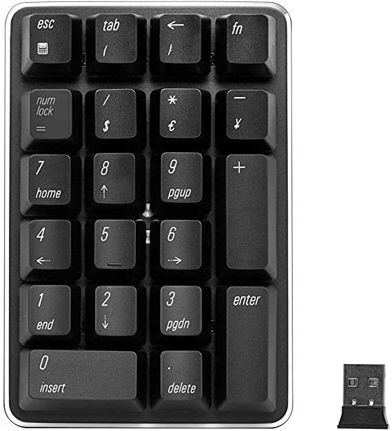 2.4G Wireless Mechanical Numeric Keypad GATERON Red Switch 21 Keys Extended layout Black Magicforce by Qisan