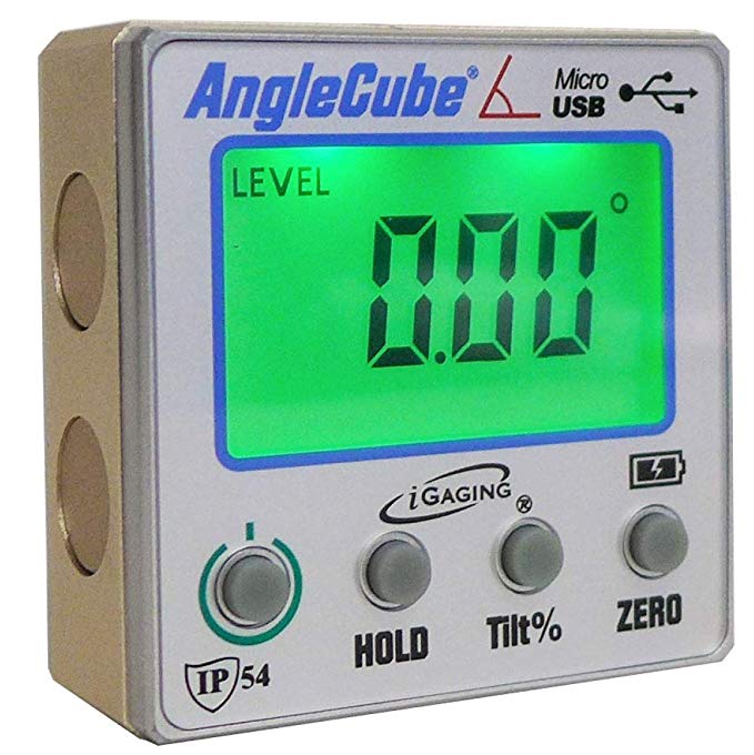 iGaging 35-2269 Angle Gage Backlit Digital Electronic Magnetic Level/Protractor/Bevel Gauge Angle Cube Gen 3