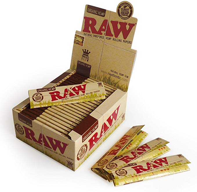 RAW Organic Papers King Size Slim Display Box of 50 Packs