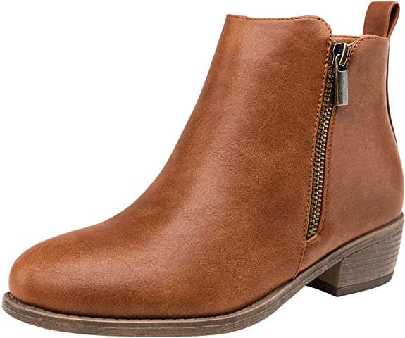 Jeossy Women's Ankle Boots Thick Heel Low Heeled Booties for Women