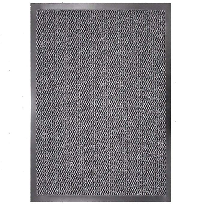 Machine Washable Grey Black Heavy Duty Quality Non Slip Hard Wearing Barrier Runner Mat PVC Edged. Available in 15 sizes (80cm x 200cm)