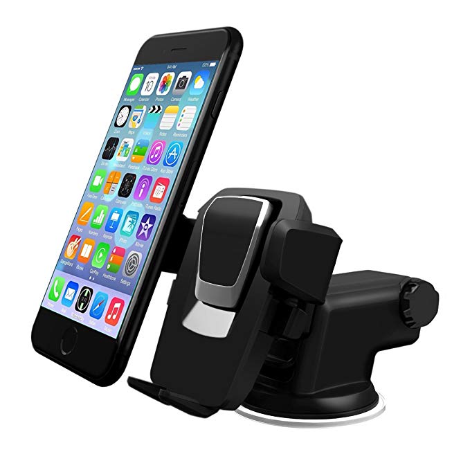 All Cart Car Phone Mount, Washable Strong Sticky Gel Pad with adjustable Design Dashboard Car Windshield Phone Holder for iPhone 8/8Plus/7/7Plus/6s/6Plus/5S, Galaxy S5/S6/S7/S8, Google Nexus, LG, Huaw