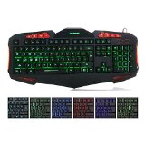 Masione Domineering LED USB Gaming Keyboard with 7 Adjustable Colorful Backlights